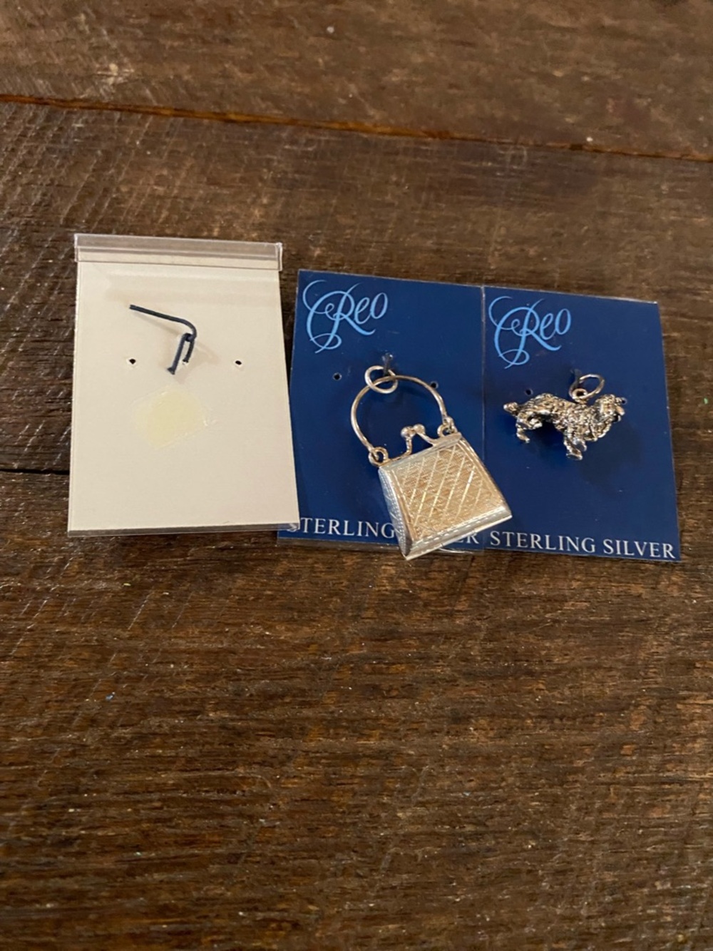 Sterling Silver Charm Set - Silver Purse, Dog & Shoe Charms - Picture 5 of 6
